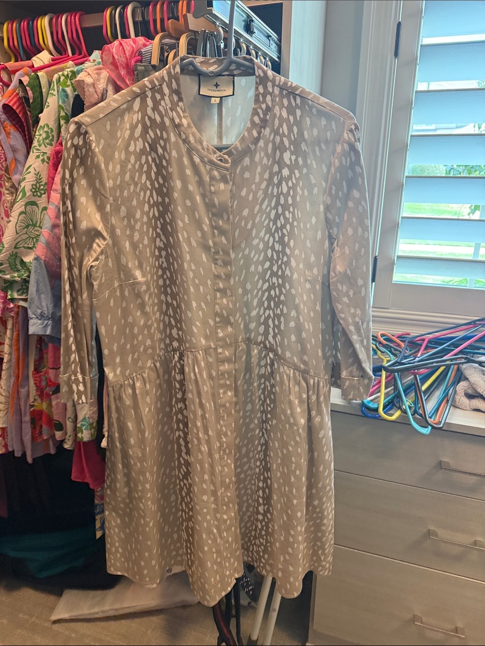 Tuckernuck Taupe Printed Dress